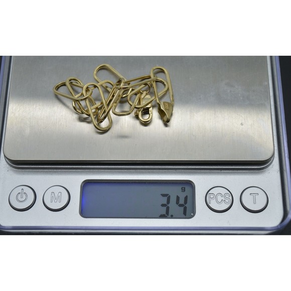 Real 14K Solid Yellow Gold 7.7mm Paperclip Link 7.5" Charm Bracelet 3.4gram - Picture 4 of 7